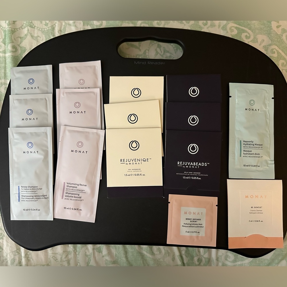Various Monat Samples - Renew & Volumizing Shampoo, Rejuvenique, Rejuvabeads